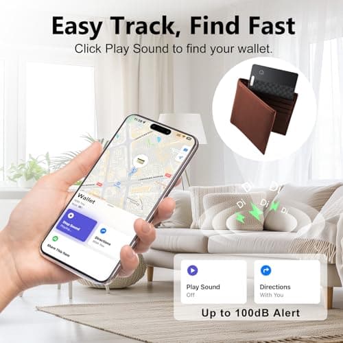 Wallet Tracker Card 2-Pack: 1.7mm Ultra-Slim Tracker Tag Works with Apple Find My(IOS only), Rechargeable Battery, Smart Finder, IP68, Bluetooth Card For Wallet, Passports, Luggage Tags, Purse (Black) — view 3