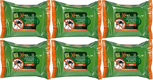 Xpel Insect Mosquito REPELLENT WIPES Tropical Formula 25 wipes (6)