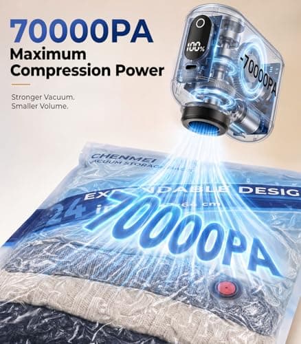 Vacuum Storage Bags with Electric Pump, 15-Pack Vacuum Bags for Travel — view 3