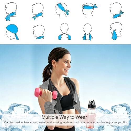 ZPSCXQ Cooling Towel Hooded Towel Adults 4-Piece Set with Ice Towel and Cooling Wrist Bands, Heat Management for Outdoor Sports and Intense Workouts, size 65 x 30 cm and 26.5 x 21.5 cm — view 4