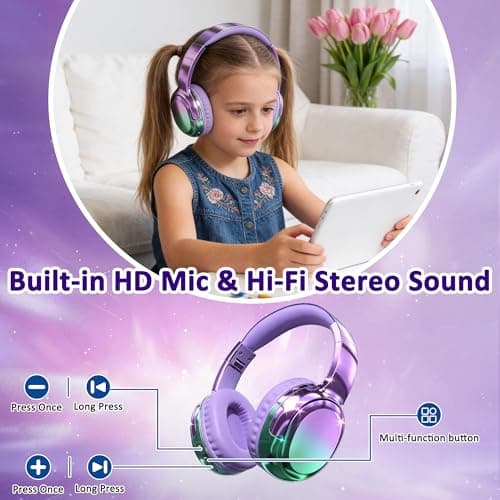 MOXKING Wireless Headphones, Over Ear Bluetooth Headphones with Microphone — view 5