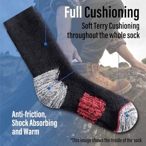 6PK Mens Thermal/Outdoor Socks - UK 6-11/EU 39-45 - Assorted — view 2