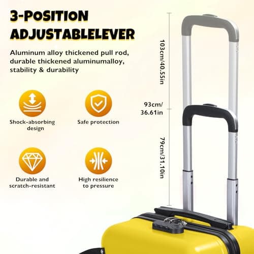 toilmua Kid's Ride-On Luggage with Spinner Wheels, 20" Foldable & Removable Hardside Ride On Suitcase with Child Seat 10 Degree Forward Tilts Trolley Expandable Luggage 40KG Capacity 1 Set — view 5