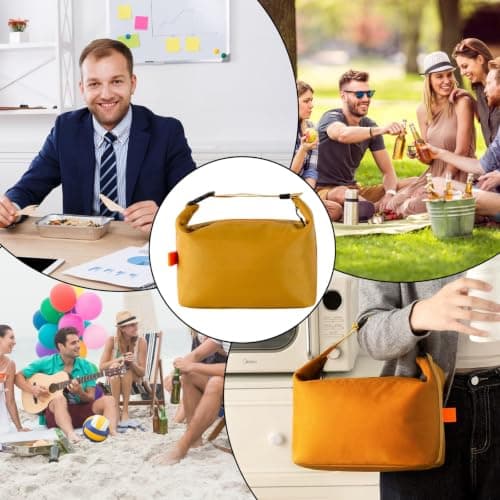 Crevice Fashion Lunch Bags for Men Women- Reusable Insulated Leakproof Lunch Box Tote Bag, Cool Bags for Kids Girls Boys Adults,Thermal Cooler Bag for Work School Picnic Travel -8L (Yellow) — view 6