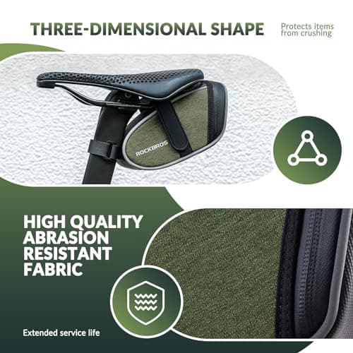 ROCKBROS Bicycle Saddle Bag, Bike Underseat Bag, Green — view 2
