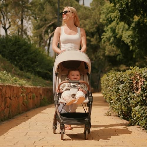 Silver Cross Clic 2 Compact Stroller & Travel Bag, Birth to 22kg, Latte — view 2