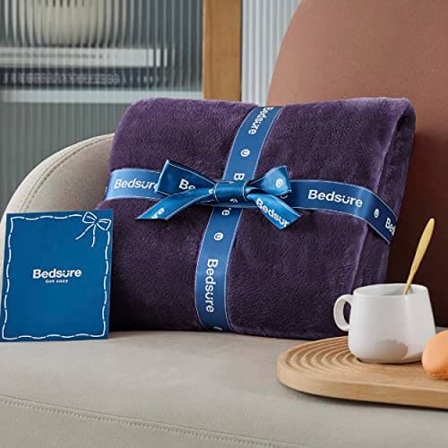 Bedsure Fleece Throw Blanket for Bed - Flannel Fleece, Purple, 150x200 cm — view 6