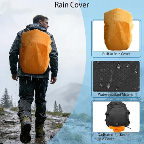 Hydration Backpack 18L Hiking Water Backpack with 2L Water Bladder for Men Women, Hydration Pack for Cycling Running Biking, Black — view 5