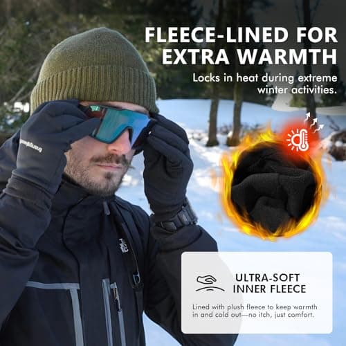 TOP-EX Merino Wool Waterproof Beanie for Men Women Navy Blue M/L — view 6