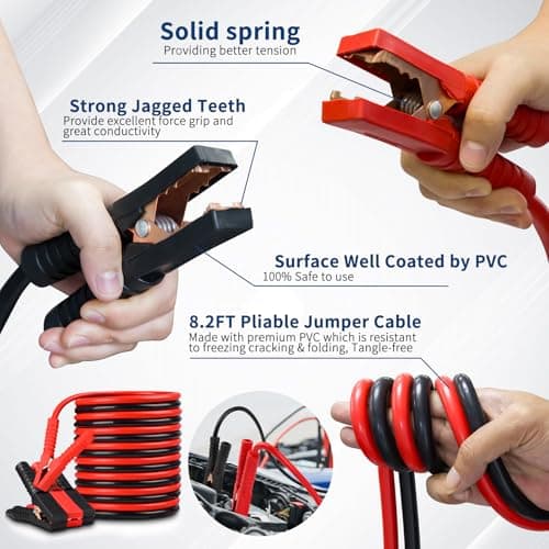 XOOL Car Emergency Kit with Jumper Cables, First Aid Kit, Tow Strap & Tool Set – 88PCS Roadside Safety Kit for Cars, Trucks & SUVs — view 3