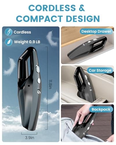 SERVOMASTER Handheld Vacuum Cleaner, Car Vacuum Cleaner Powerful — view 4