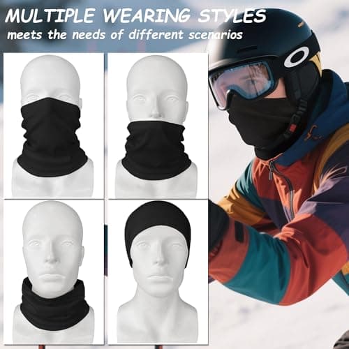ehsbuy Neck Warmer Snoods for Men & Women Windproof Bandana Face Covering Ski Mask Lightweight Neck Gaiters Scarf Gifts for Motorcycle Running Cycling — view 5
