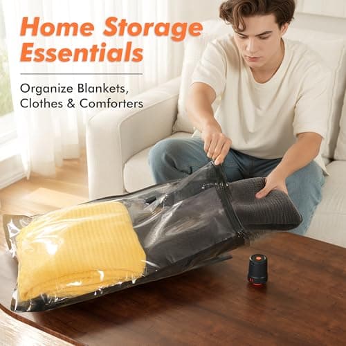 GONGSHI Vacuum Seal Bags for Clothing Travel & Home Storage, Travel Vacuum Bags with Pump,Space Saver for Blankets, Comforters, Pillows, Clothes,18 Combo — view 6
