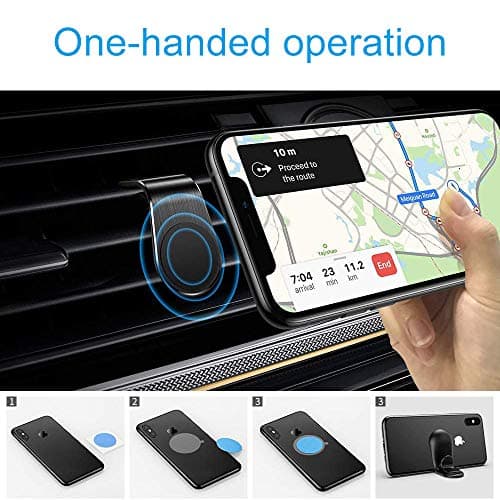 EasyULT 2 Pieces Magnetic Universal Car Mobile Phone Holder, Magnet Car Mobile Air Grilles Ventilation Phone Holder, for iPhone Galaxy Smartphone and GPS- Black — view 4