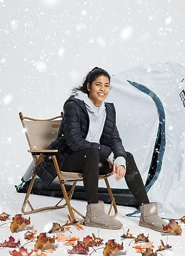 baleaf Fleece Lined Leggings Womens Waterproof Thermal Winter Warm Hiking Ski Running Leggings High Waisted with Pockets Black-25'' M — view 2