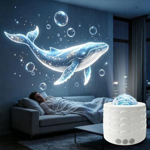 FoxGift Ocean Wave Projector Sensory Light, Quiet Rotating Kids Night Light — view 2