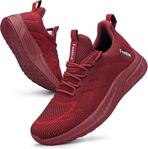 Feethit Women Trainers Casual Sneaker Shoes Gym Sport Tennis Burgundy 5