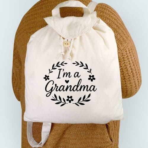 Azeeda 'I'm a Grandma' Canvas Rucksack/Backpack (RK00040150) — view 2