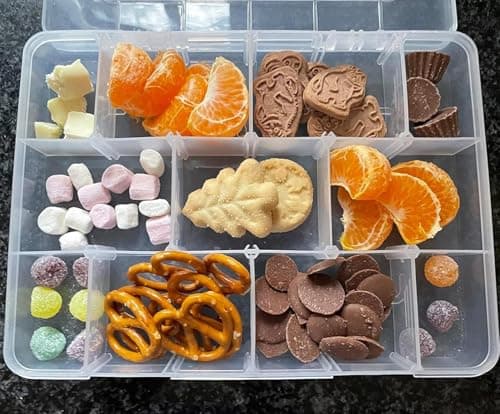 LAifu Snack Box With Compartments, 2 PCS Snackle Box Trays with 18 Removable Grids Compartments, Clear Multi Stackable Plastic Organizer Container for Snack, Fruits, Pills, Beads, Bolts and Nuts — view 2