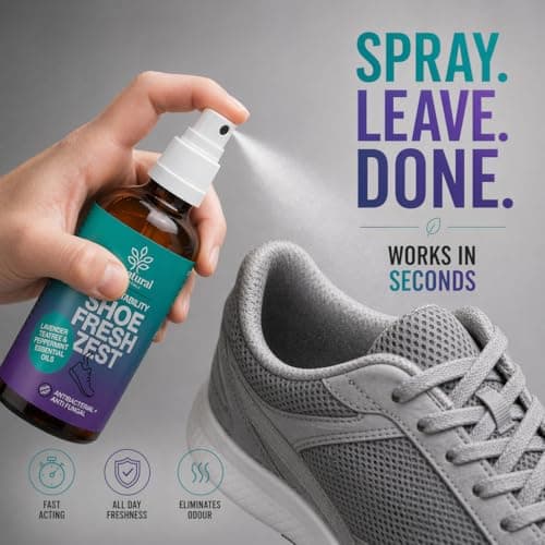 Benatural Essentials Antibacterial Colloidal Silver Shoe Fresh Deodoriser with Lavender, Peppermint & Tea Tree Essential Oil — view 3