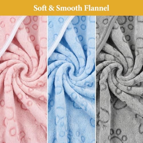 PokeAir 3 Pack Dog Blanket Washable - 104x76cm Soft Fluffy Blankets with Super Absorbent Pet Towel for Small Medium Dogs Cats, Soft Flannel Fleece Pet Blanket for Sofa Bed Car Seat, Throw Blanket — view 4