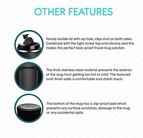 GoCup Travel Mug, Insulated Coffee Cup - Vacuum Insulation Stainless Steel Mug for Hot and Cold Drinks Blue, 510ml — view 5
