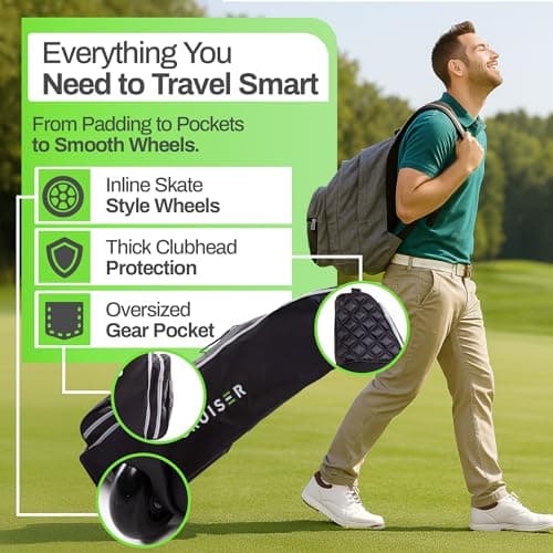 CRUISER GOLF Golf Travel Cover Bag - Lightweight Deluxe Padded Wheeled Flight Case with Wheels — view 4