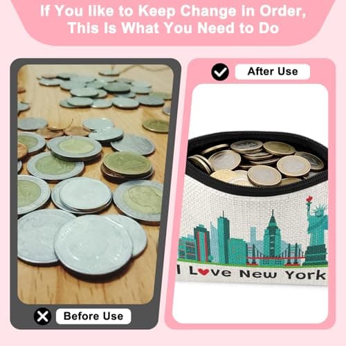 New York Girls Trip Coin Purses New York Lovers Gifts NYC Travel Vacation Coin Wallet Pouch for Women Friend Sister Girls Weekend Birthday Christmas Bachelor Party Friendship Gifts Wallet Purse — view 5