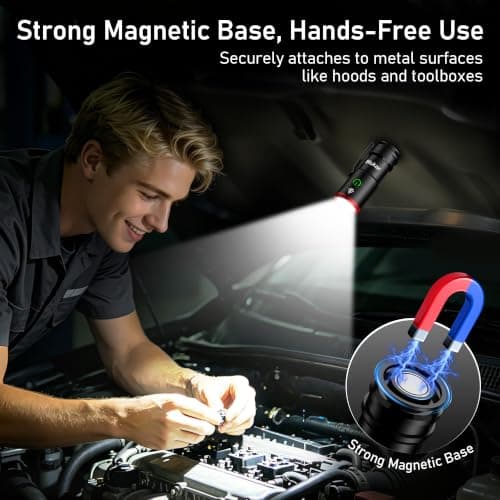 Blukar LED Torch Rechargeable, Super Bright EDC Torch with Magnetic Base — view 6