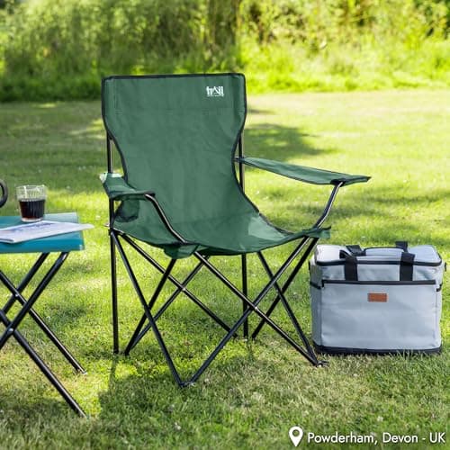 Trail Folding Camping Chair with Cup Holder, Green — view 2