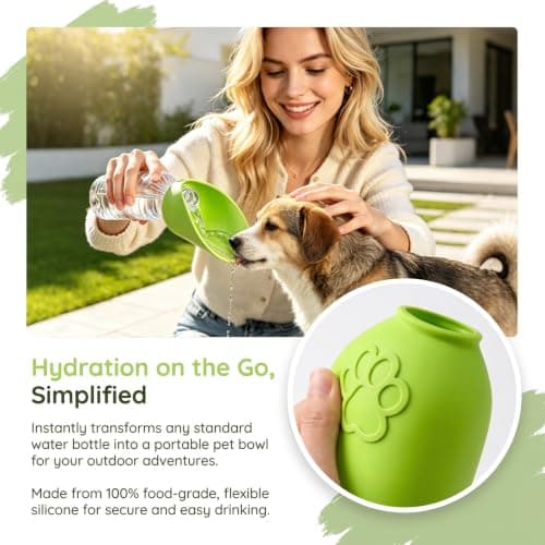 Portable Travel Pet Hydration Cup 2Pcs, Silicone Leak Proof Dog Water Bott — view 5