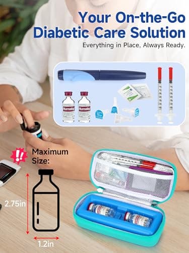 Leng Ke Insulin Vial Travel Case with Ice Brick – EVA Protective Cooler with Mesh Pocket, Shockproof & Portable Insulin Travel Case for Diabetic Supplies (Green) — view 2