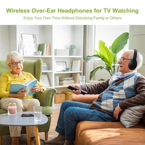Wireless Headphones with Transmitter for TV Watching, Noise Cancelling TV Headphones for Seniors, HD Stereo Sound Bluetooth TV Headset, No Audio Delay, 30H Playtime, Plug and Play, Gifts for Elderly — view 4