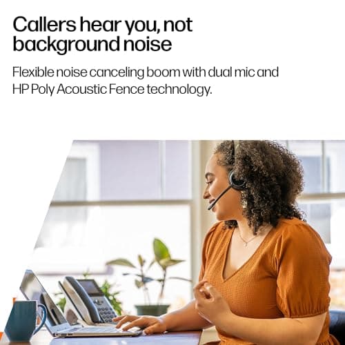 HP Poly Voyager 4320 UC Wireless Headset - Noise-Canceling Boom Mic - Connect to PC via USB-C to USB-A Adapter, Cell Phone via Bluetooth - Microsoft Teams certified — view 4