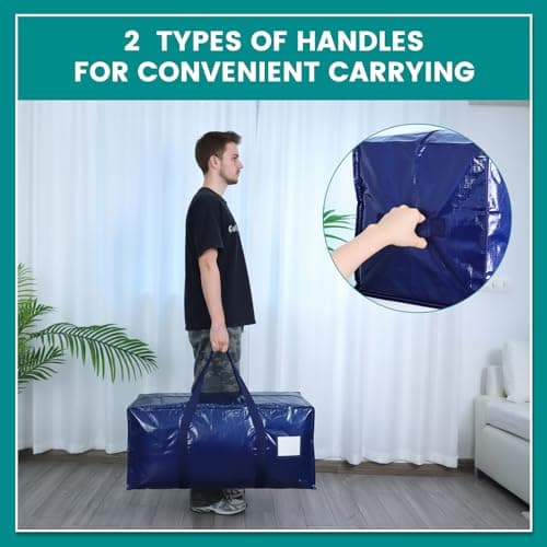Dntorx 6 Pack Moving Bags, 93L Storage bags with Lids for Home & Dorm, Blue — view 5