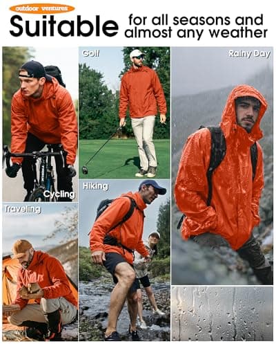 Outdoor Ventures Men's Waterproof Jackets Lightweight Windproof Raincoat — view 5