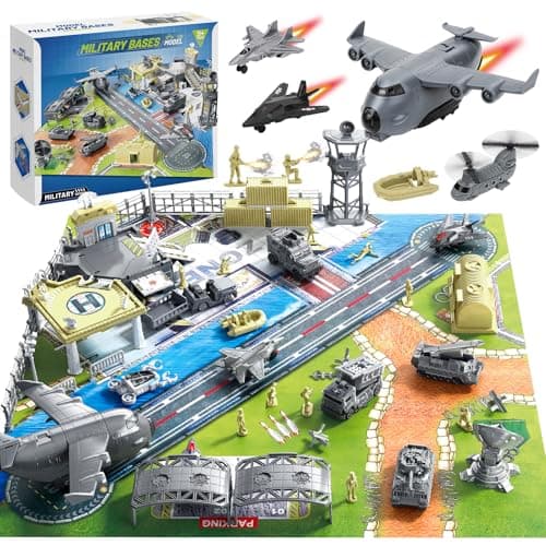 deAO Military Base Army Toys Set with Toy Soldiers & Play Map for Kids 3+