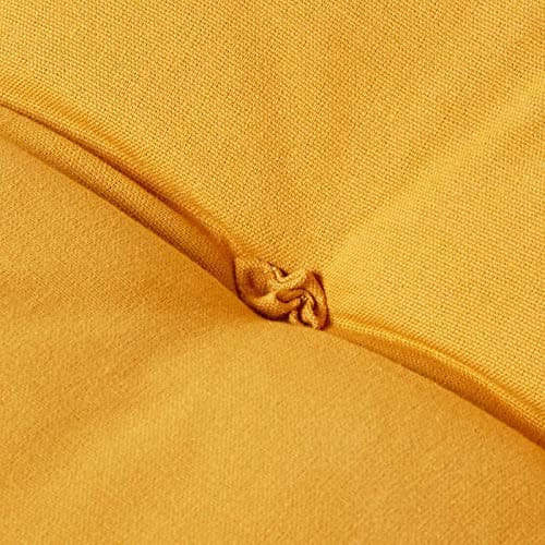 HOMESCAPES Mustard Yellow Back Support Cushion Thick Lumbar Cushion for Armchair, Desk Chair or Sofa Soft 100% Cotton Orthopaedic Posture Cushion, 15cm Deep — view 5