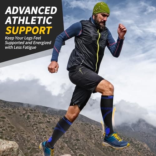 CAMBIVO 2 Pairs Compression Socks for Women & Men, 15-20mmHg Flight Socks, Graduated Support for Plantar Fasciitis Relief, Running, Pregnancy, Nurses, Travel Essentials — view 6