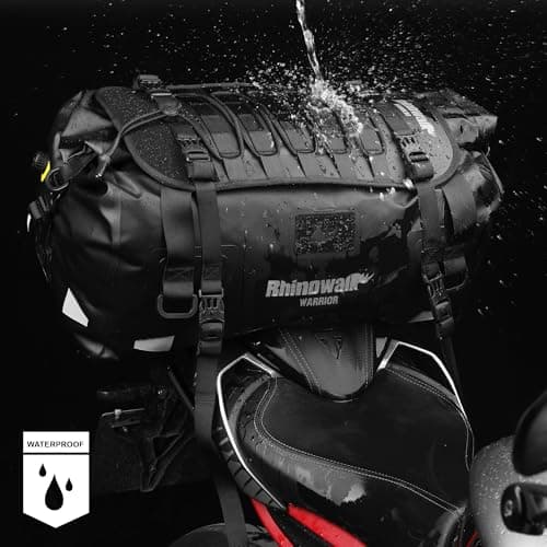 abamita Motorcycle Tail Bag Waterproof 20L 40L 65L Roll Top Dry Bag Motorbike Rear Seat Bag Duffel Luggage for Touring Commuting Camping — view 6
