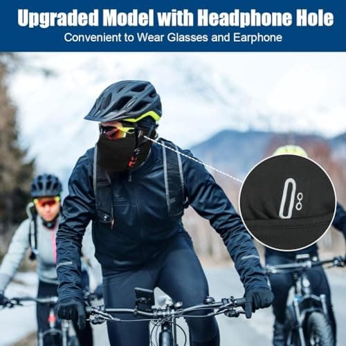 AMFUN Winter Balaclava for Men, Ski Mask Windproof Cycling Balaclava,Thermal Head Cover Face Mask for Men Women Outdoor Sports Motorcycle Cycling — view 3