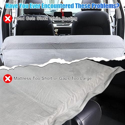 WODHMIEY Car Backseat Extension, Foldable Flannel Mattress Extension with Storage Pockets, Portable Camping and Sleeping Panel, Easy to Install, Adjustable Fit for SUVs, MPVs &Compact Vehicles Black — view 4