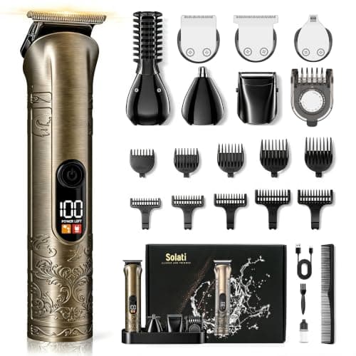 Solati Beard Trimmer Hair Clippers Men, 17-in-1 Professional Electric Shaver and Grooming Kit, Cordless Body Nose Face Shaving Set, Perfect Mens Gifts for Him