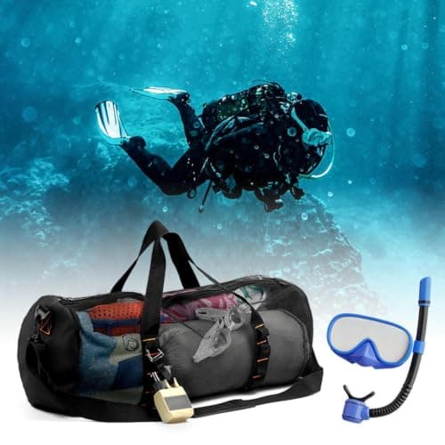 Mesh Dive Bag, Large Mesh Duffle Bag for Dive or Snorkel Equipment, Mesh Gym Bag Mesh Duffle Bag Snorkel Bag, Diving Snorkel Gear Bags, Perfect for Travel Swim Gym — view 2