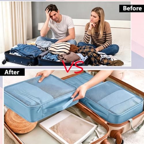 6 PCS Large Packing Cubes, Lightweight Luggage Packing Organizers Cubes — view 6