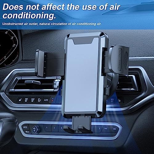 JNNJ Car Phone Holder, Universal Cell Phone Holder Stand Mount, 360°rotation Adjustable Stability Air Vent Phone Mount, Multifunctional Smartphones Holder for Windshield Vent (Black) — view 5