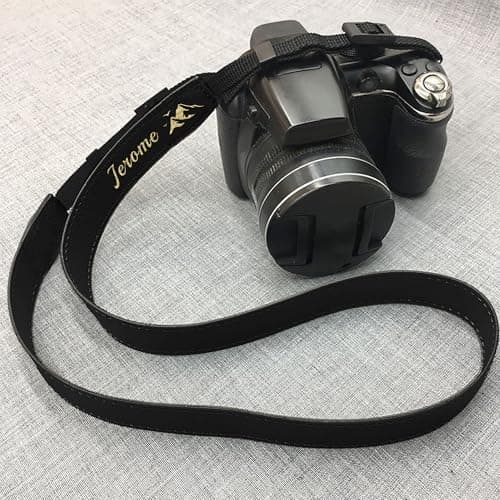 EDSG Personalised Camera Strap Leather Camera Belt Photographers Gift for Him Her Adjustable Camera Strap for Women Men Travel/Vlogging (Style-3) — view 3