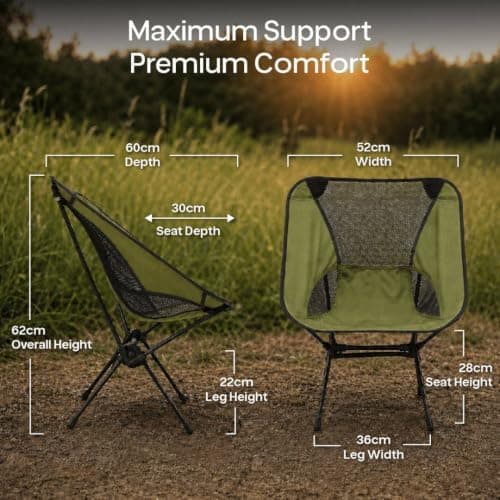LOVETRENDS Lightweight Foldaway Camping Chairs Set of 2 Forest Green — view 2