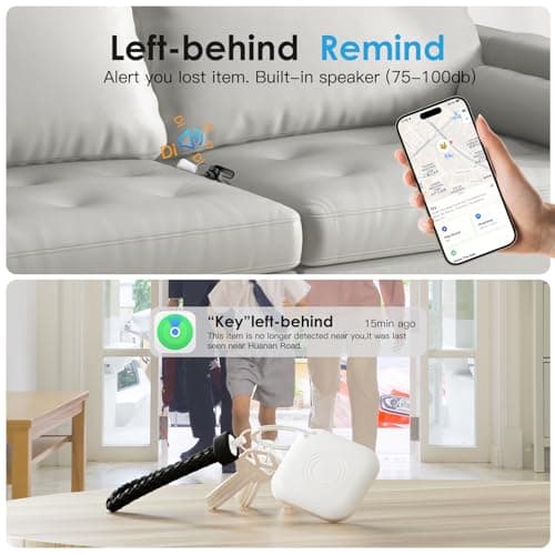 Hongtop 4 Pack Luggage Tracker,Bluetooth Tracker Works with Apple Find My(iOS Only),IP67 Waterproof,Replaceable Battery,Lost Mode,Smart Key Finder Item Locator for Keys,Luggage,Bags and More — view 6