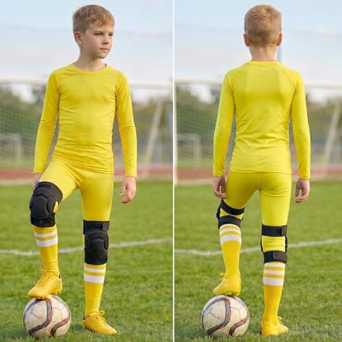 Valcatch Kids Boys Thermal Base Layer Set Football Skins Yellow, 9-10 Years — view 3